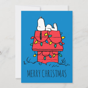 Cartão De Festividades Amendoins   Cachorro de Snoopy com Luzes