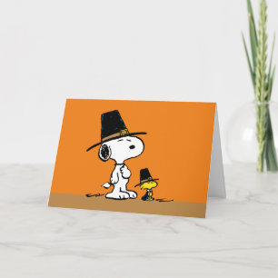 Cartão De Festividades Amendoins   Feliz Dia de Ação de Graças Peregrinos