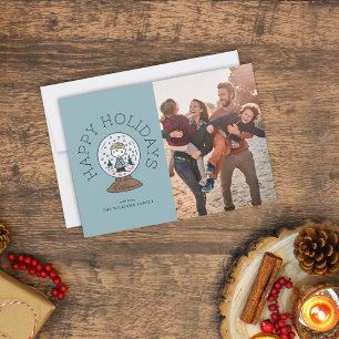 Cartão De Festividades Amendoins Globo de Neve Charlie Brown