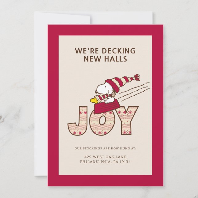 Cartão De Festividades Amendoins | Passeio De Snoopy & Woodstock Joy (Frente)