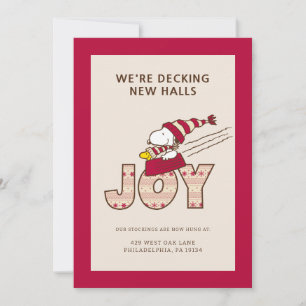 Cartão De Festividades Amendoins   Passeio De Snoopy & Woodstock Joy