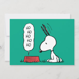 Cartão De Festividades Amendoins   Prato de comida Ho Ho Ho do Snoopy