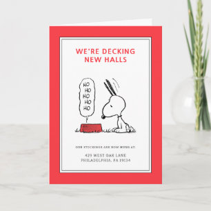 Cartão De Festividades Amendoins   Prato de comida Ho Ho Ho do Snoopy