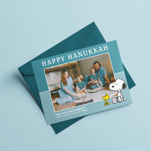 Cartão De Festividades Amendoins   Snoopy e Woodstock Feliz Hanukkah