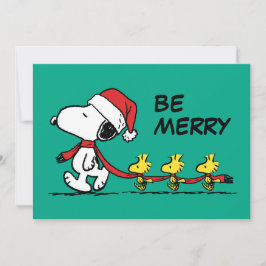 Cartão De Festividades Amendoins | Snoopy & Friends Winter Add Your Photo