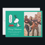Cartão De Festividades Amendoins | Snoopy Ho Ho Comida Dish<br><div class="desc">Snoopy é um belo beagle da banda desenhada de amendoins de Charles Schulz. Durante o Natal,  ele costuma vestir-se como Papai Noel,  trazendo alegria e riso a todos.</div>