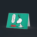 Cartão De Festividades Amendoins | Snoopy Ho Ho Comida Dish<br><div class="desc">Snoopy é um belo beagle da banda desenhada de amendoins de Charles Schulz. Durante o Natal,  ele costuma vestir-se como Papai Noel,  trazendo alegria e riso a todos.</div>