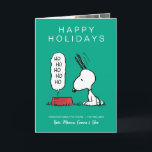 Cartão De Festividades Amendoins | Snoopy Ho Ho Comida Dish<br><div class="desc">Snoopy é um belo beagle da banda desenhada de amendoins de Charles Schulz. Durante o Natal,  ele costuma vestir-se como Papai Noel,  trazendo alegria e riso a todos.</div>
