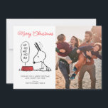 Cartão De Festividades Amendoins | Snoopy Ho Ho Ho Comedouro<br><div class="desc">Snoopy é um cachorrinho fofo da história em quadrinhos Peanuts de Charles Schulz. Durante o Natal,  ele muitas vezes se disfarça de Papai Noel,  trazendo alegria e risadas para todos.</div>