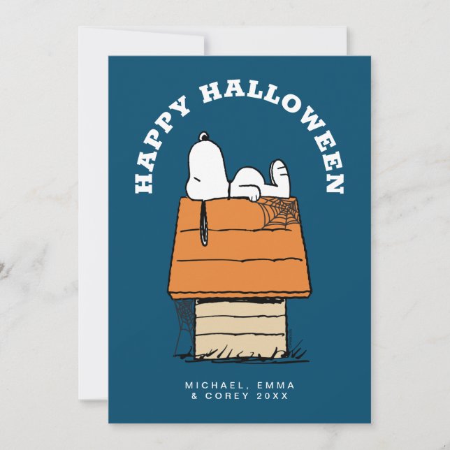 Cartão De Festividades Amendoins | Snoopy & os Boos (Frente)