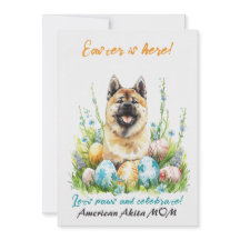 American Akita Watercolor Páscoa Dog Pai Mãe