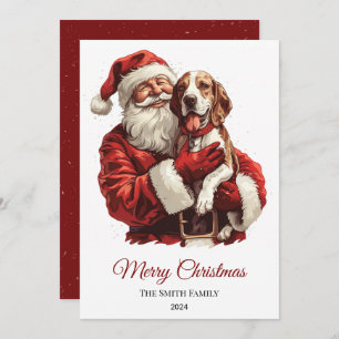 Cartão De Festividades American English Foxhound Santa Claus Natal
