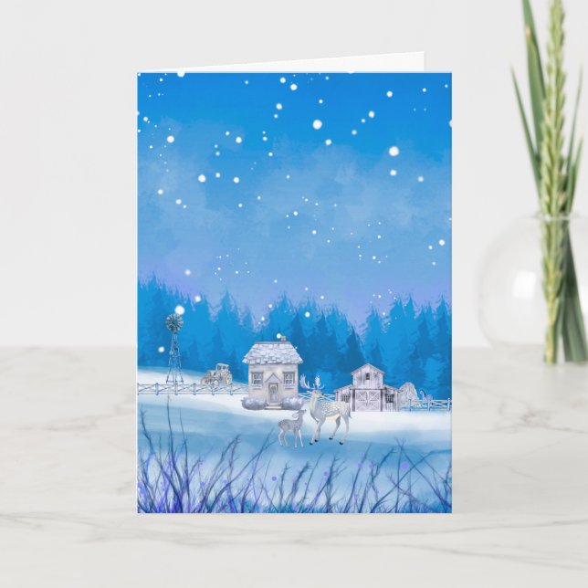 Cartão De Festividades American Farm Signature Folded Holiday Card (Frente)