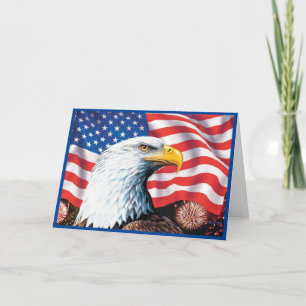 Cartão De Festividades American Flag Eagle