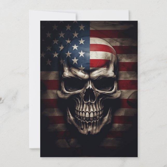 Cartão De Festividades American Flag Skull (Frente)