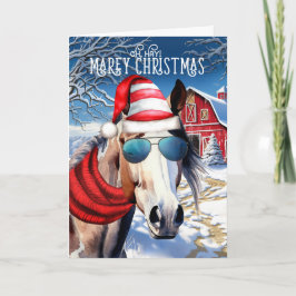 Cartão De Festividades American Paint Horse Engraçado MAREy Natal