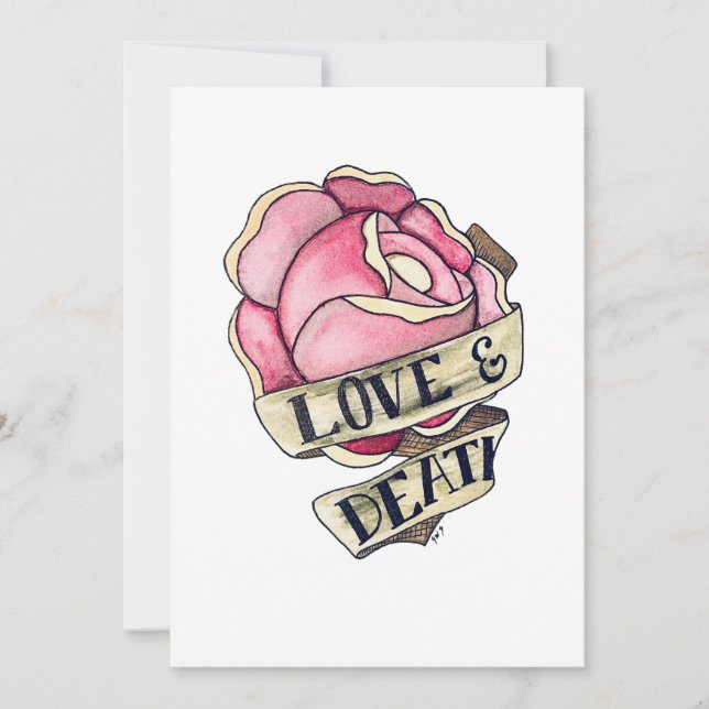 Cartão De Festividades Americana rose art (Frente)