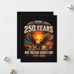 Cartão De Festividades Americano 1776 2026 250º 4 de julho Dia da Indepen
