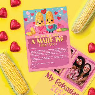 Cartão De Festividades Amigo de Milho: Foto Corny Galentine