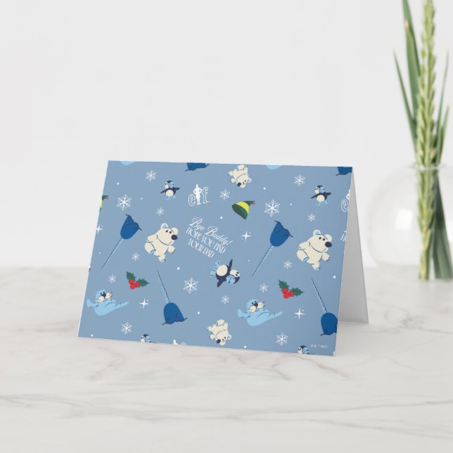 Cartão De Festividades Amigos Animais Padrão de Inverno "Tchau, Amigo" (Frente)