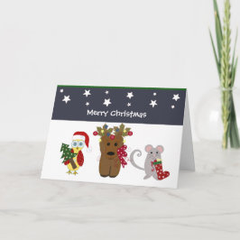 Cartão De Festividades Amigos da Floresta Natal