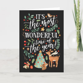 Cartão De Festividades Amigos da Floresta | Preto |