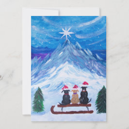 Cartão De Festividades Amigos de Cachorrinho de Inverno