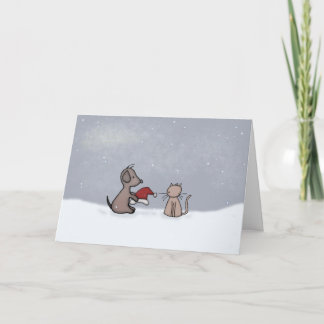 Cartão De Festividades Amigos dos cumprimentos da estação