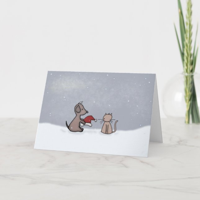 Cartão De Festividades Amigos dos cumprimentos da estação (Frente)