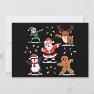 Cartão De Festividades Amigos Elfos do Papai Noel Natal Dab