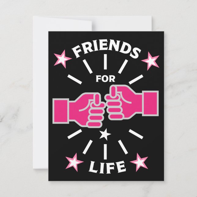 Cartão De Festividades Amigos Para a Vida (Frente)