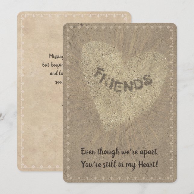 Cartão De Festividades Amigos separados (Frente/Verso)