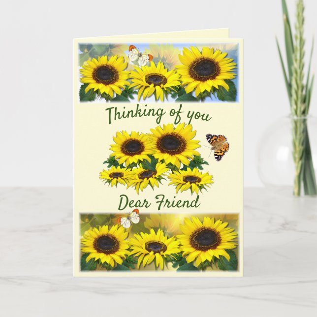 Cartão De Festividades Amizade Cristã Sunny Sunflower Personalizada (Frente)