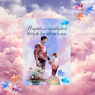 Cartão De Festividades Amo-Te, Stepdad Enfumaçado Azul, Nuvem Arco-Íris