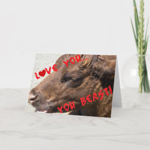 Cartão De Festividades Amo-te, sua besta!