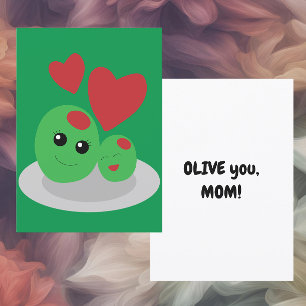 Cartão De Festividades Amo você Mamãe, Dia das Mães Flat