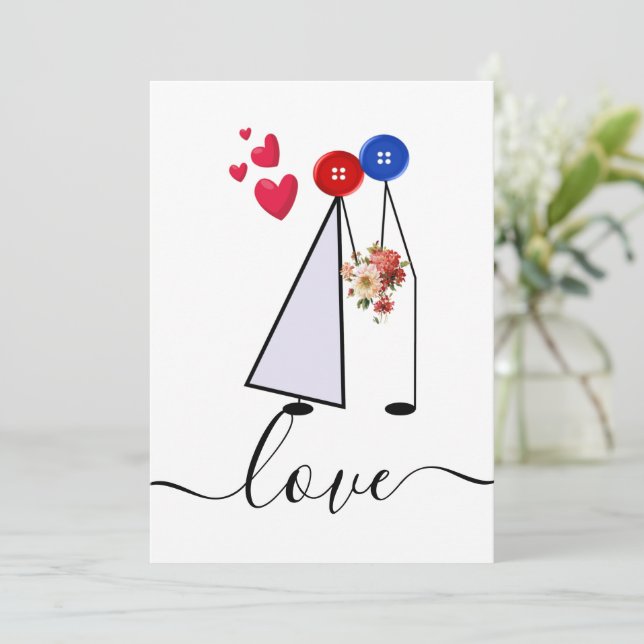 Cartão De Festividades amor (Em pé/Frente)