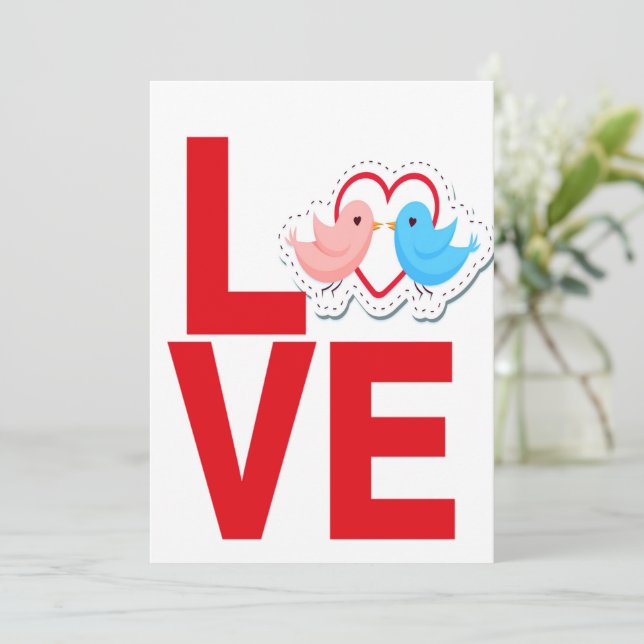 Cartão De Festividades amor (Em pé/Frente)