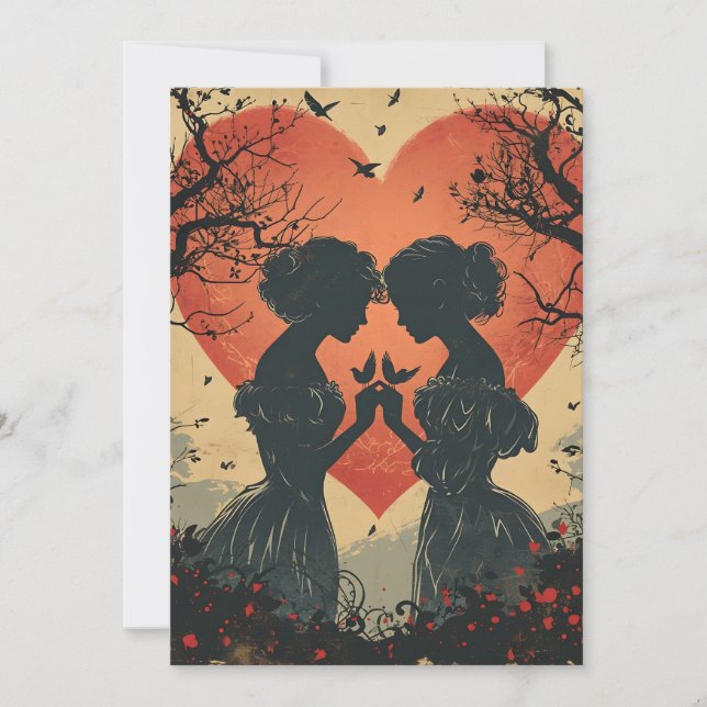 Cartão De Festividades Amor Antigo LGBTQ Dia dos Namorados  (Frente)