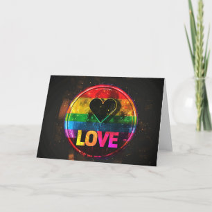 Cartão De Festividades Amor Arco-íris no Dia dos Namorados Arte Digital