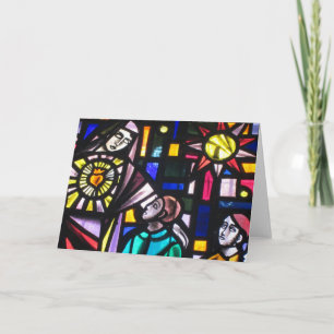 Cartão De Festividades amor com vidro colorido