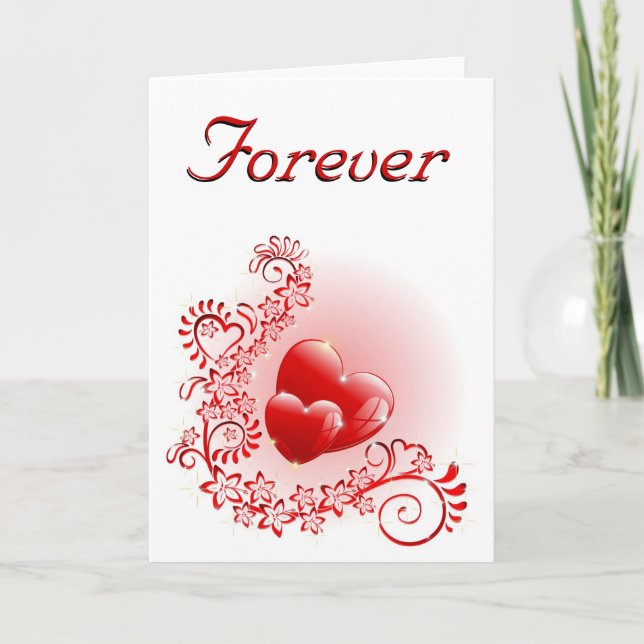 Cartão De Festividades Amor Corações Ornamentais (Frente)