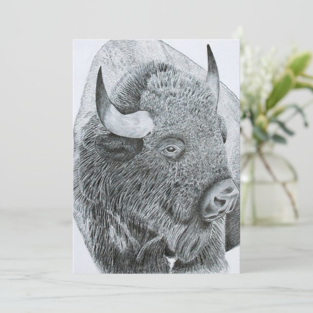 Cartão De Festividades Amor de Búfalo (Em pé/Frente)