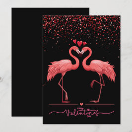 Cartão De Festividades Amor de Flamingo Rosa - Dia dos Namorados