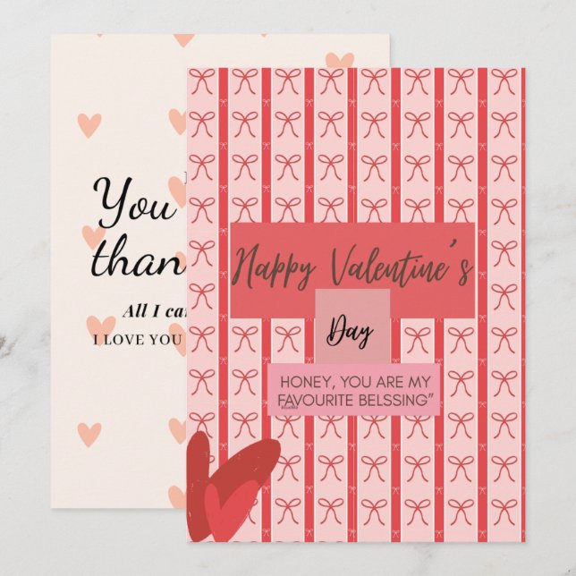 Cartão De Festividades Amor de Valentin (Frente/Verso)