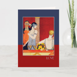Cartão De Festividades Amor. Dia de os namorados Art Deco
