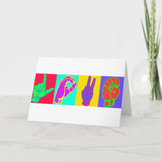 Cartão De Festividades AMOR do linguagem gestual