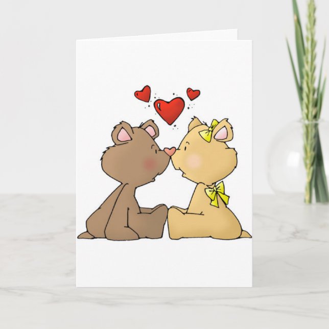 Cartão De Festividades Amor do urso (Frente)