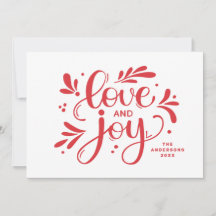 Amor e Alegria. Caligrafia com script Red Christma