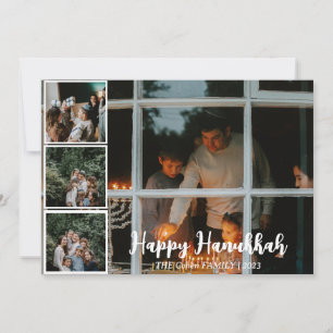 Cartão De Festividades Amor e Luz   Colagem de fotos da família Hanukkah